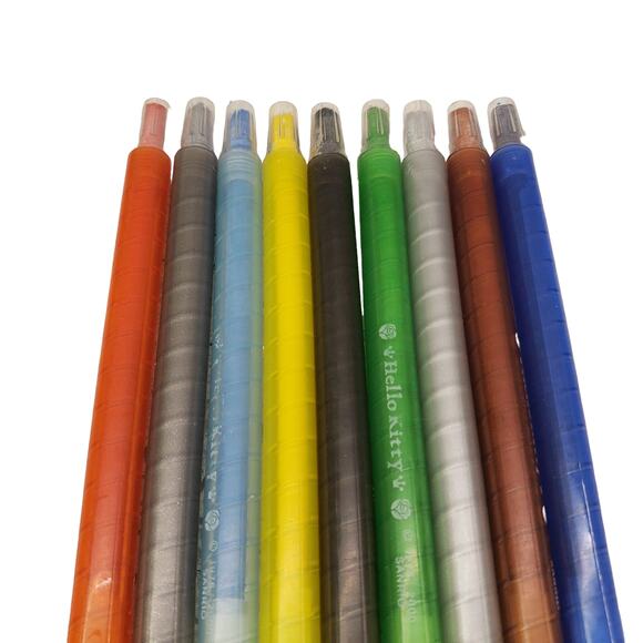 Vintage Sanrio Hello Kitty Twist Up Crayon Set Year 2000 1976 Hello Kitty Pencil - Picture 15 of 15